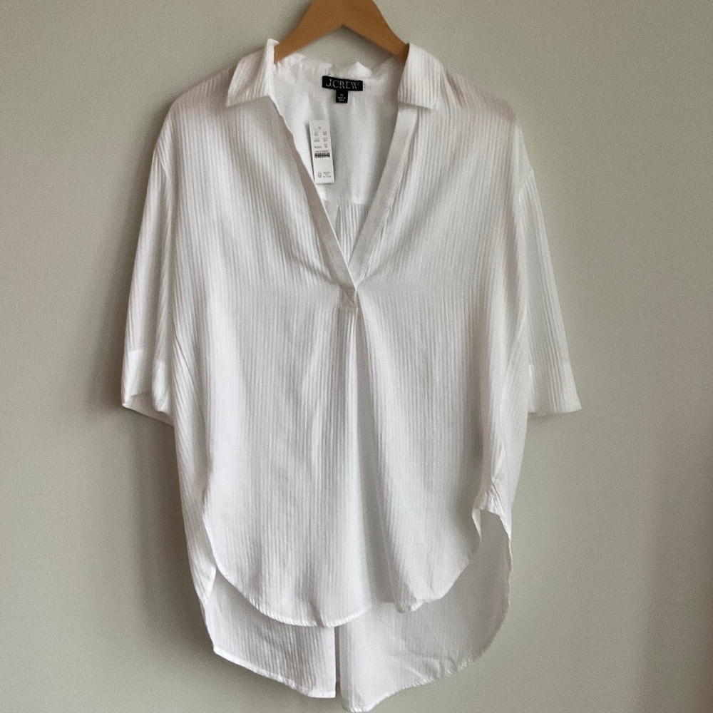 NWT J Crew White Popover Shirt Airy Gauze Size Various - Picture 4 of 9